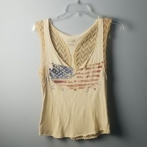 Free people sleeveless american flag top